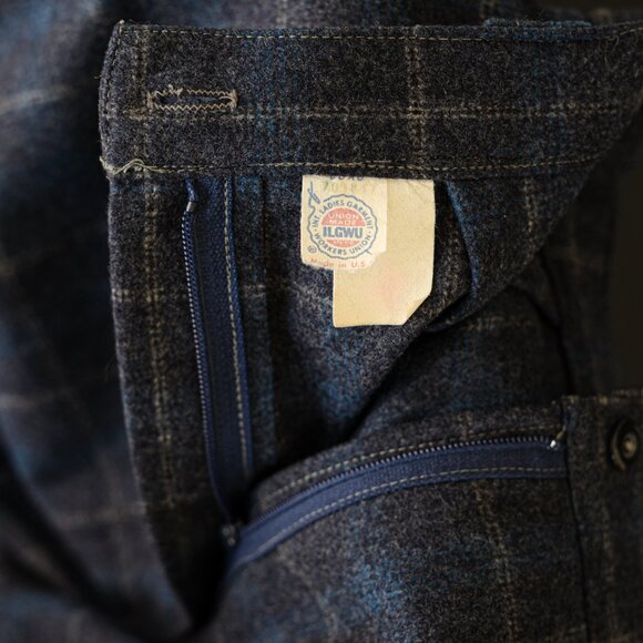 Vintage Union Made Plaid Wool Skirt - Picture 7 of 8